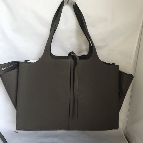 Céline Tri-Fold St Grained 17883 Gray Leather Tote - Picture 3 of 8